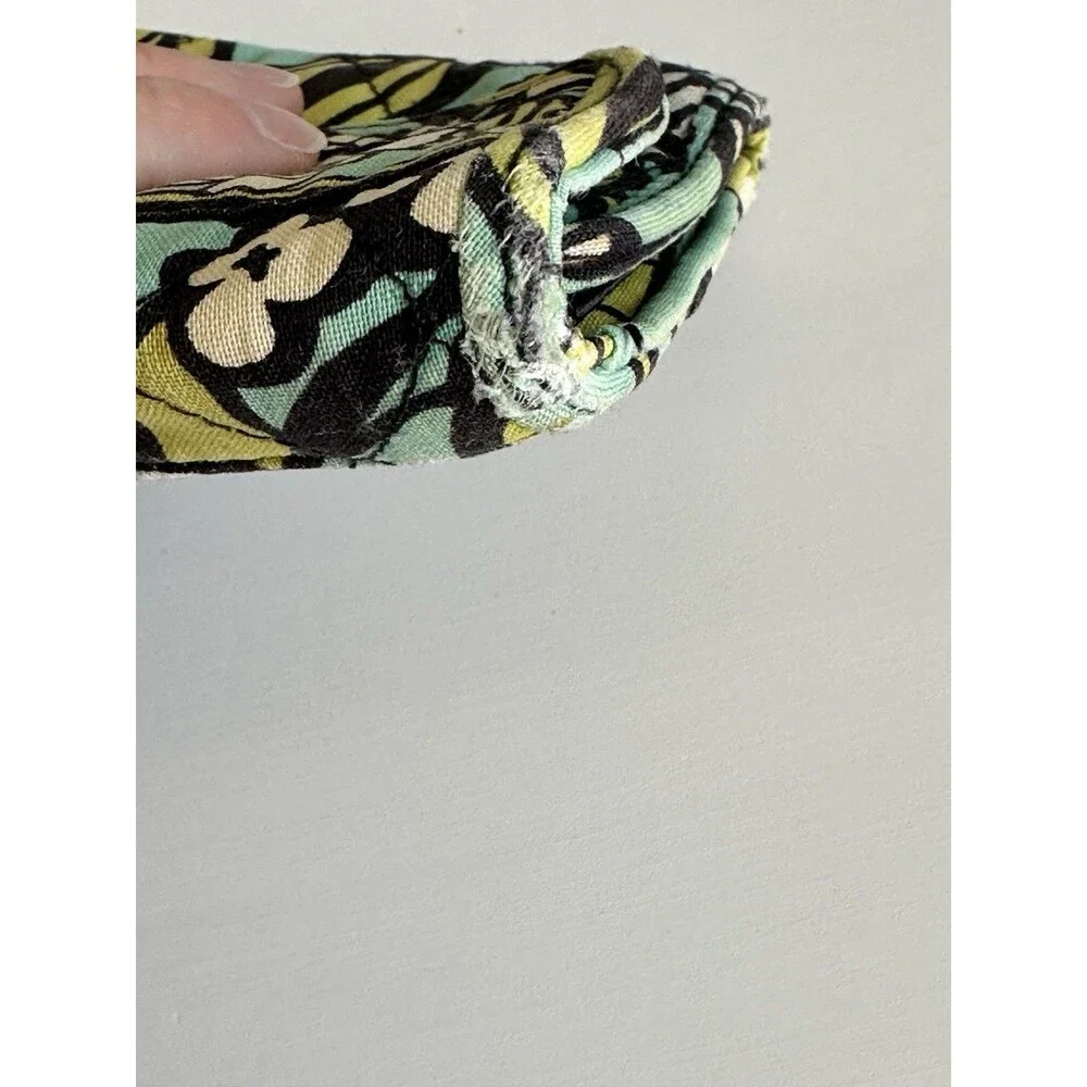 Retired Vera Bradley Doodle Daisy Compact Wallet Teal & Green Floral RFID - Picture 10 of 10